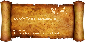 Mohácsi Armanda névjegykártya